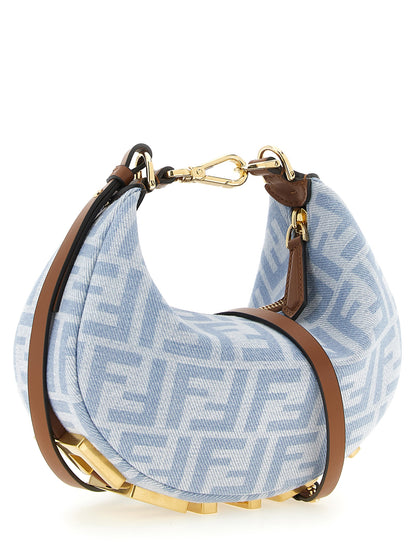 Bolso de mano Fendi de algodón azul