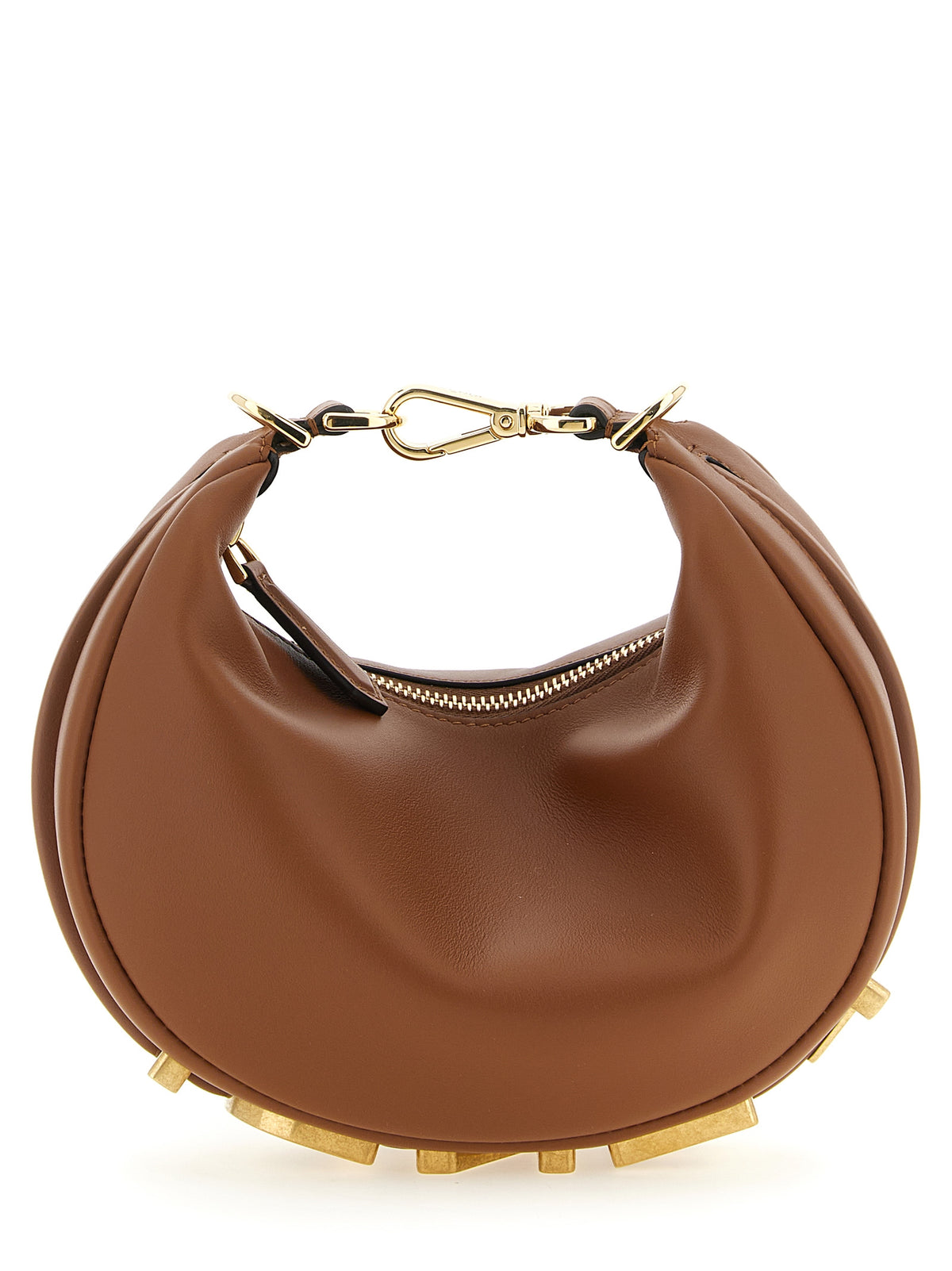 Bolso De Mano De Piel De Becerro Tono Marrón Fendi