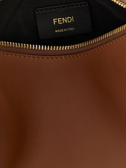 Bolso De Mano De Piel De Becerro Tono Marrón Fendi