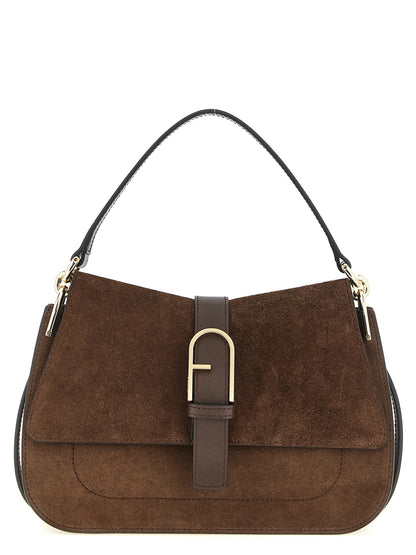 Furla Flow M Brown Calfskin Handbag