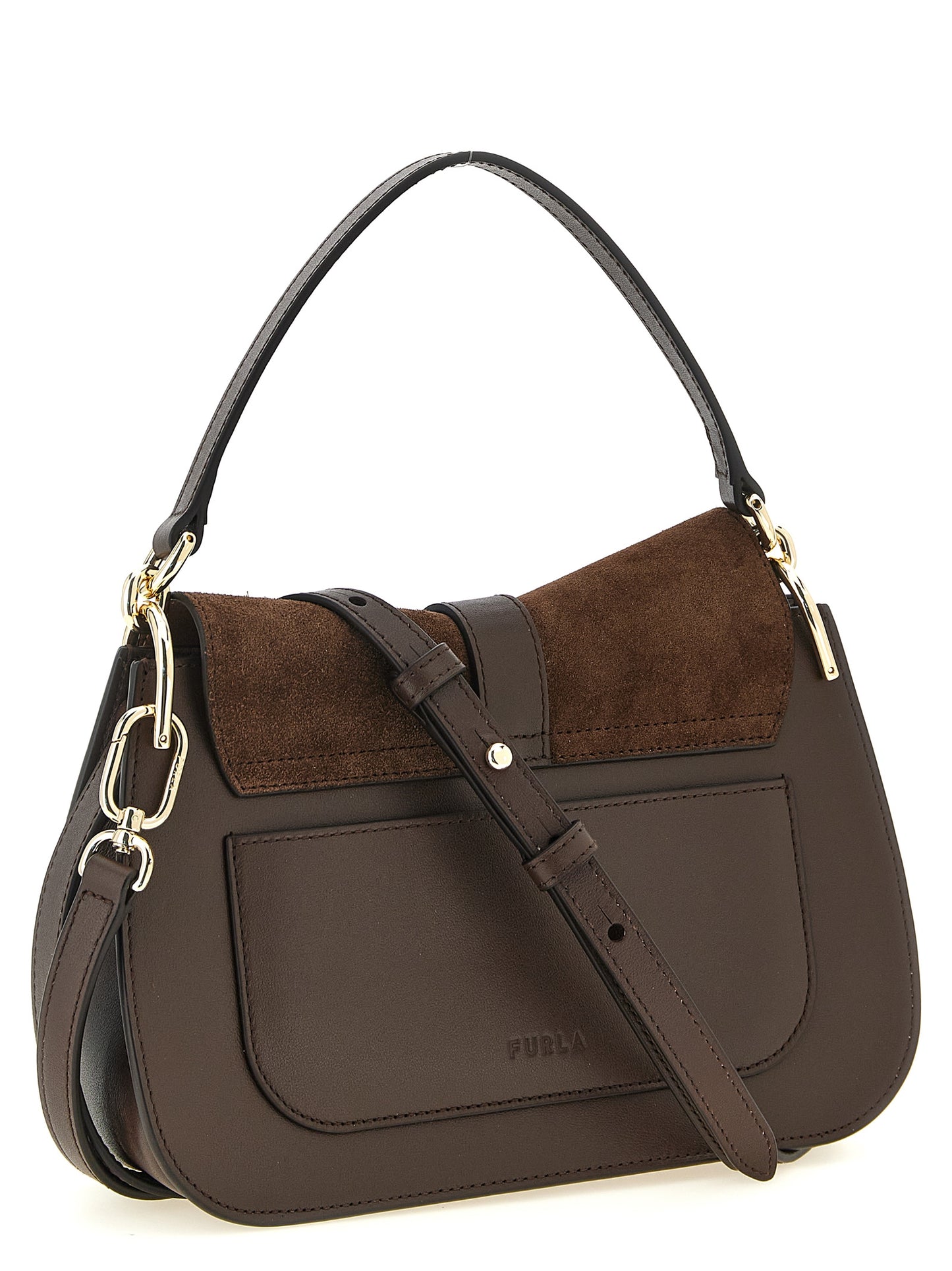 Furla Flow M Brown Calfskin Handbag