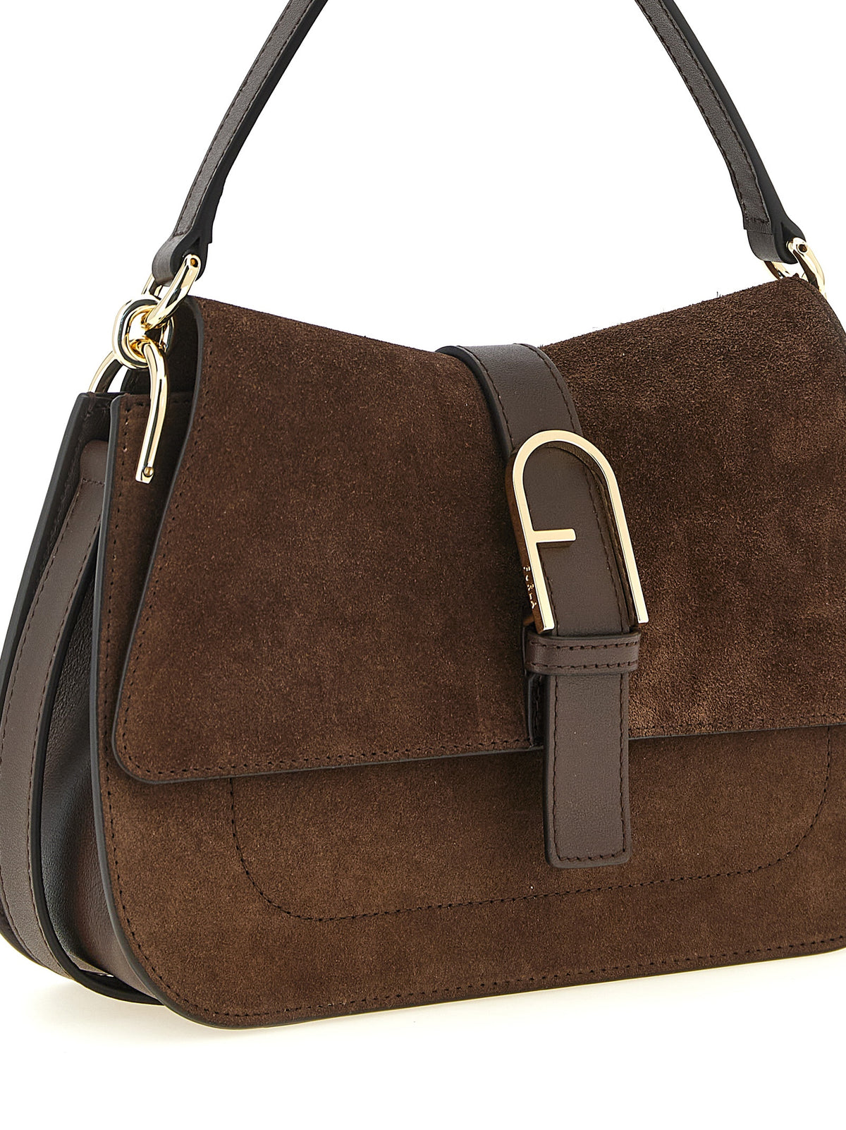 Furla Flow M Brown Calfskin Handbag