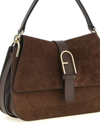 Furla Flow M Brown Calfskin Handbag