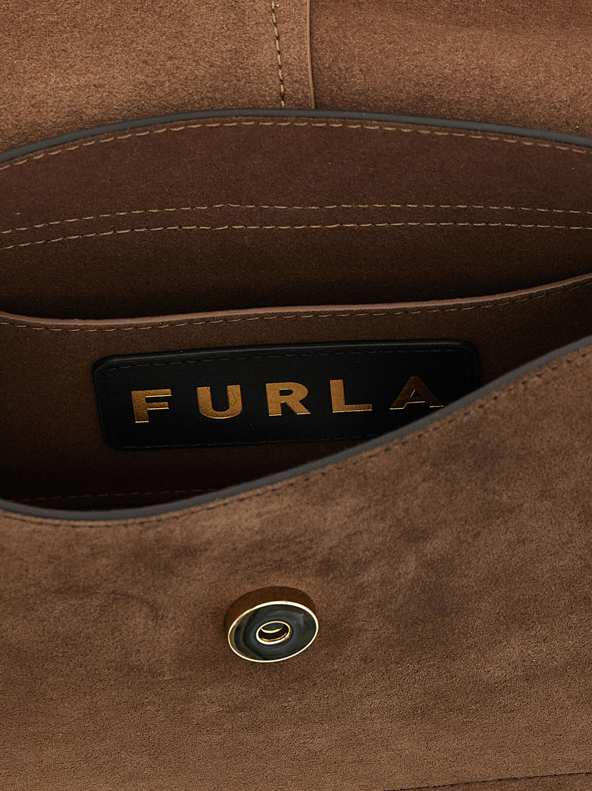 Furla Flow M Brown Calfskin Handbag