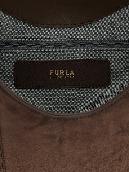 Furla Sac Porté Épaule En Cuir De Veau Marron Modèle Goccia M