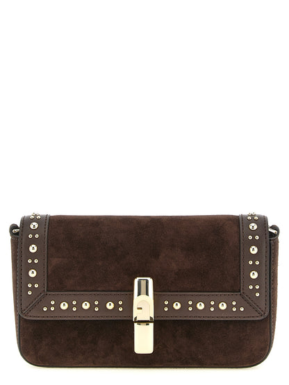 Sac bandoulière en cuir de veau marron Furla Iride S