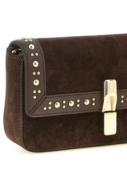 Sac bandoulière en cuir de veau marron Furla Iride S