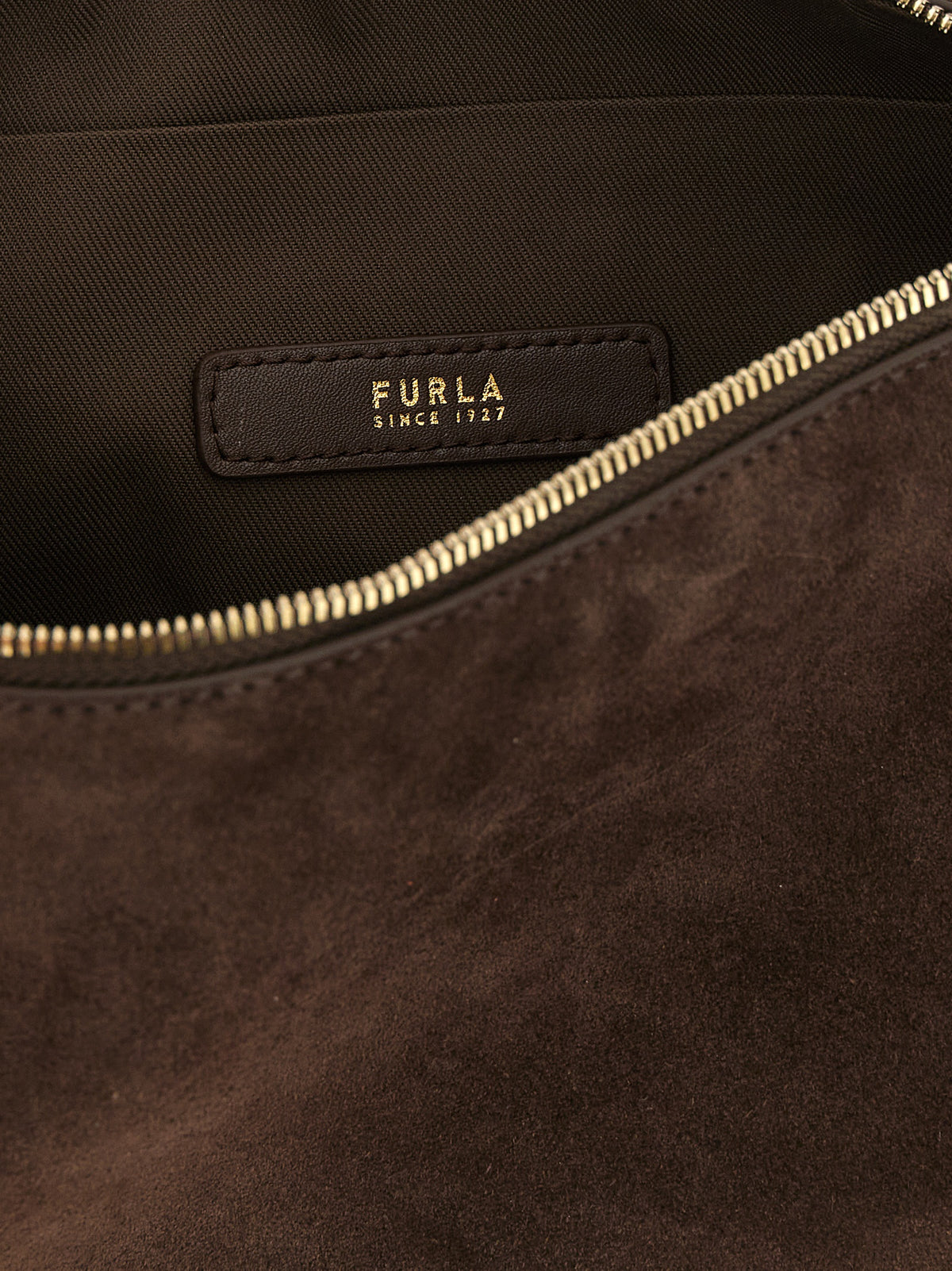 Furla Sac Porté Épaule Debby En Cuir De Veau Marron