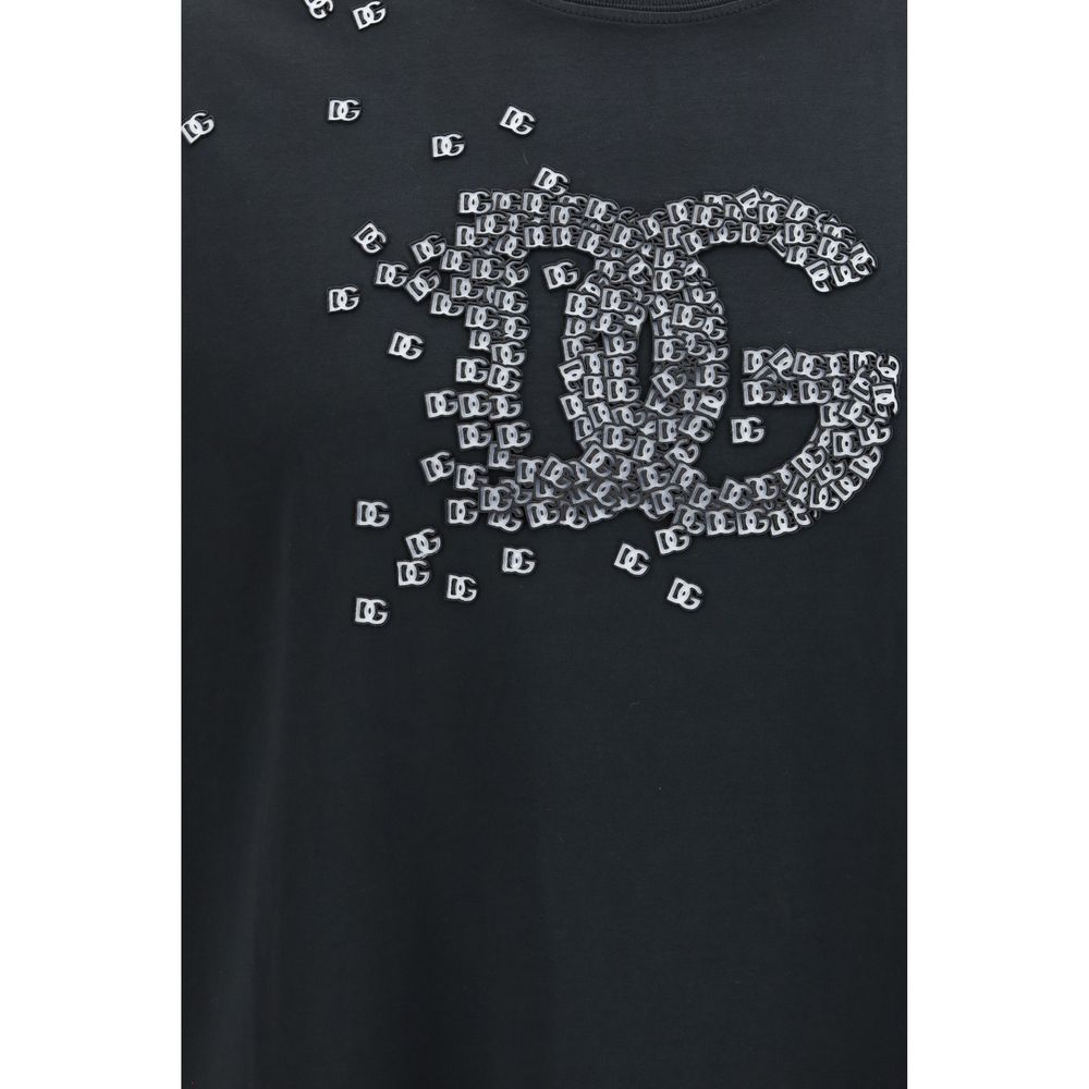 Camiseta de algodón negra Dolce & Gabbana