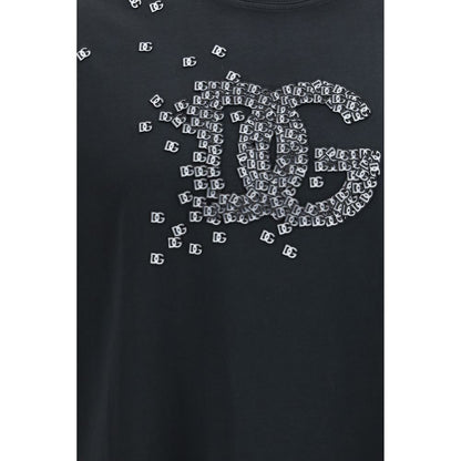 Camiseta de algodón negra Dolce & Gabbana