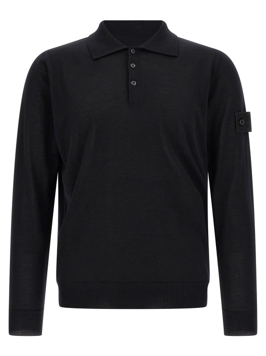 Cárdigan Stone Island de lana virgen negra