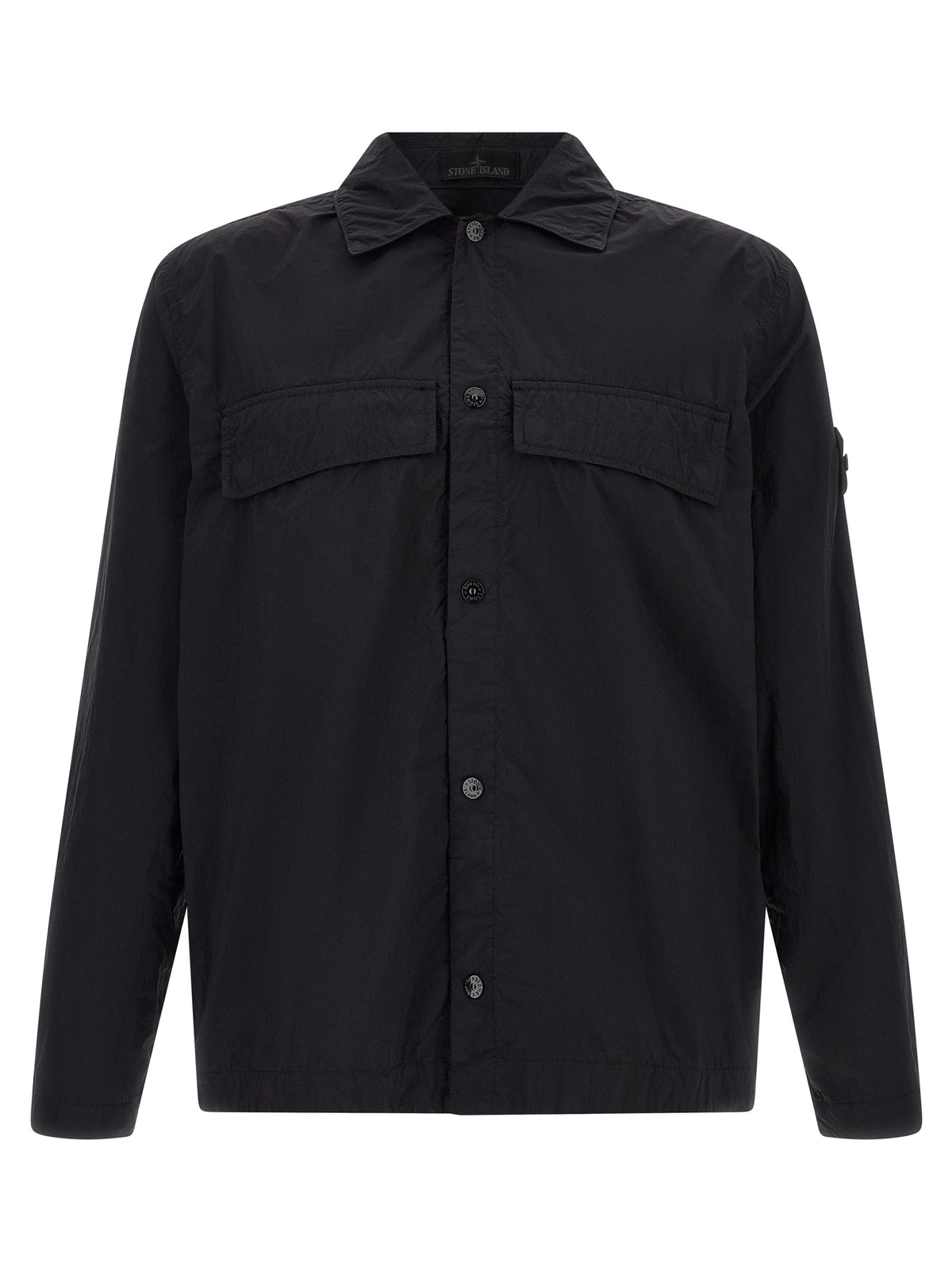 Camisa Stone Island Poliamida Negra Básica Moderna