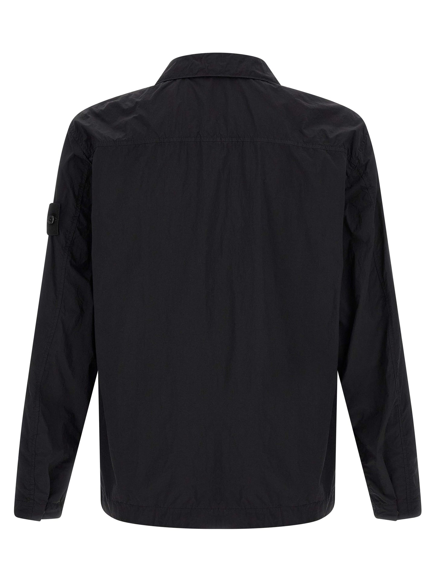 Camisa Stone Island Poliamida Negra Básica Moderna