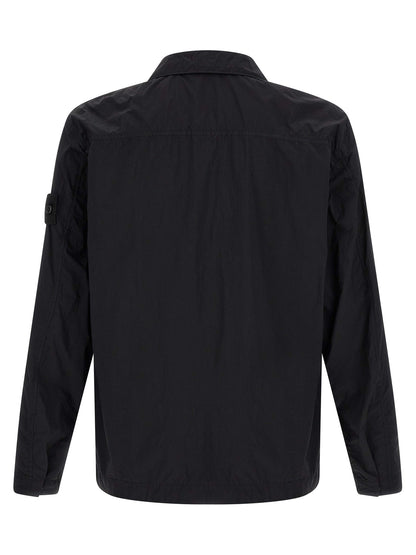Camisa Stone Island Poliamida Negra Básica Moderna