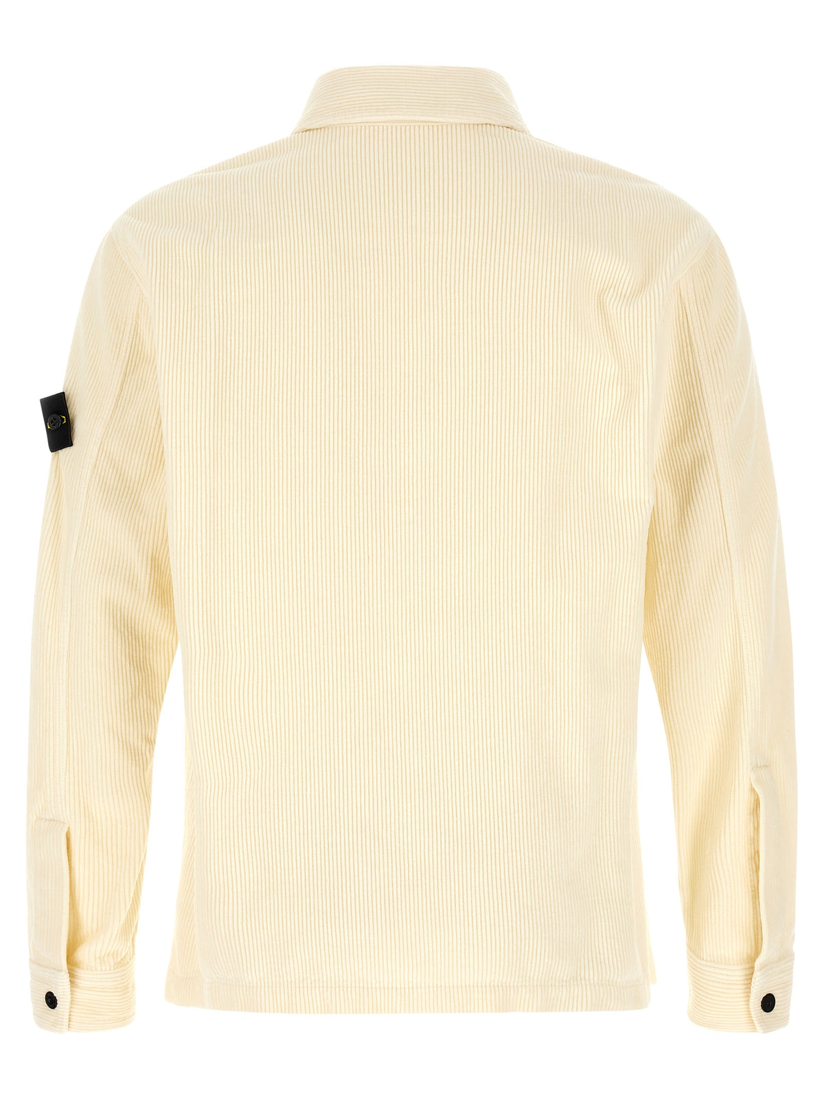 Surchemise Stone Island blanche en coton texturé côtelé