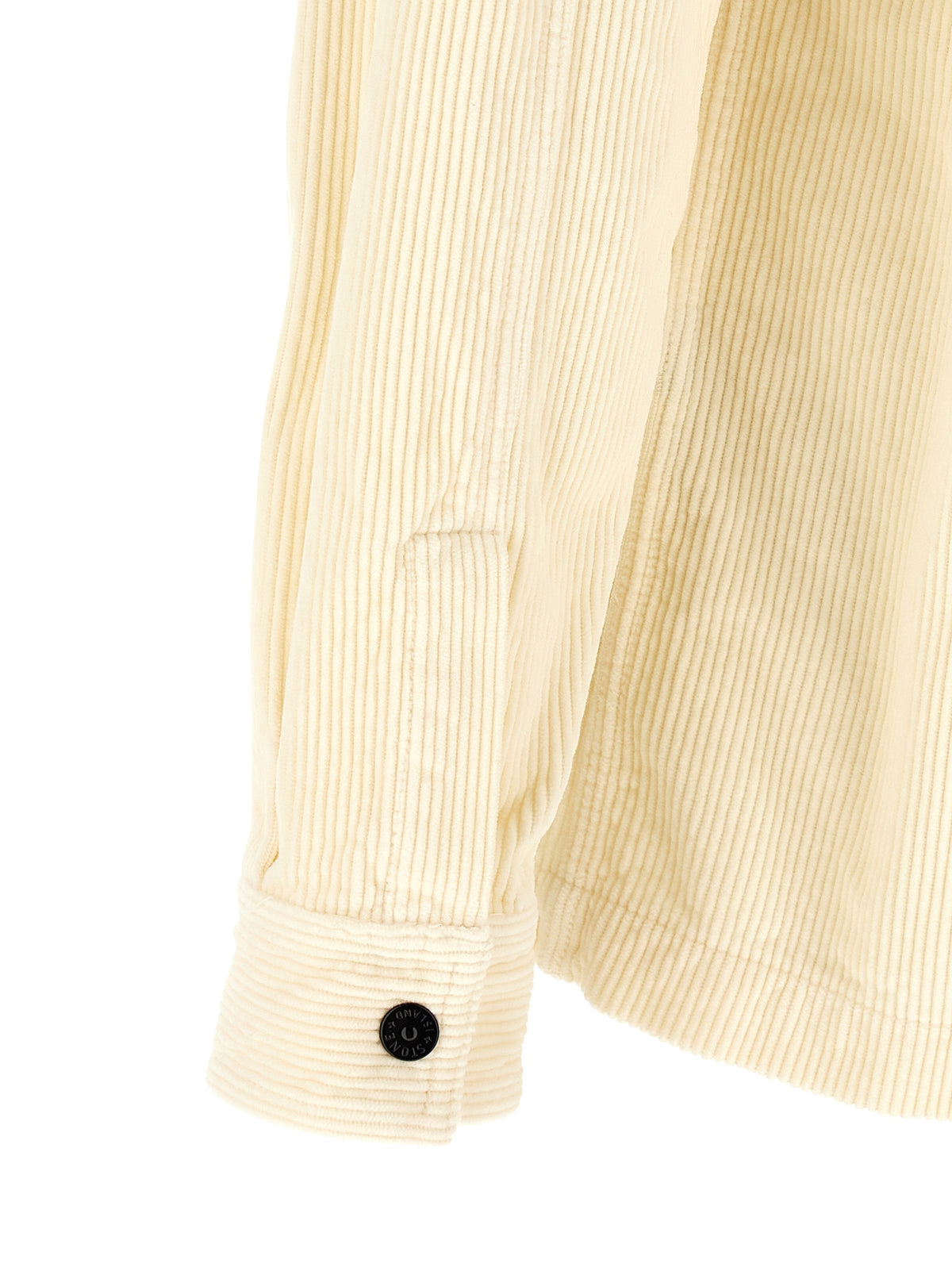 Surchemise Stone Island blanche en coton texturé côtelé