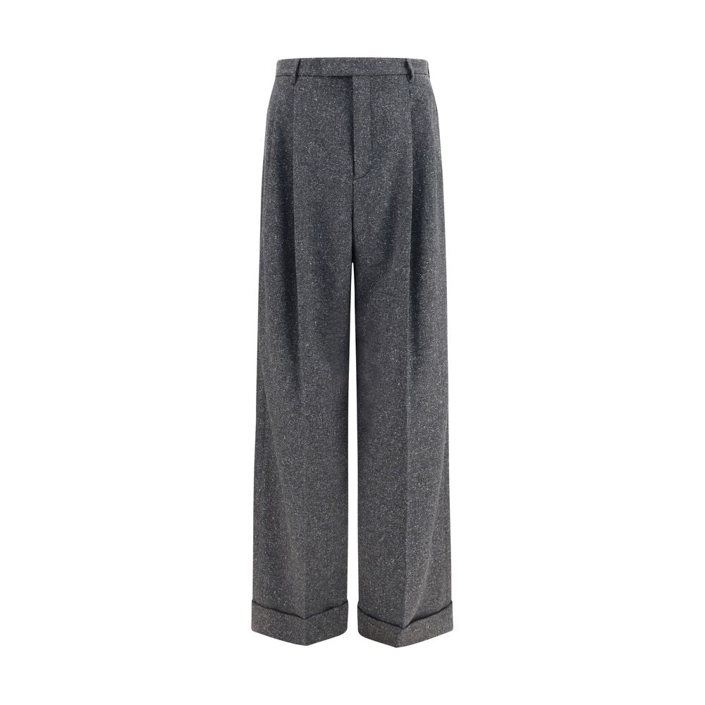 Pantalones Oves Aries de Lana Gris Valentino Garavani