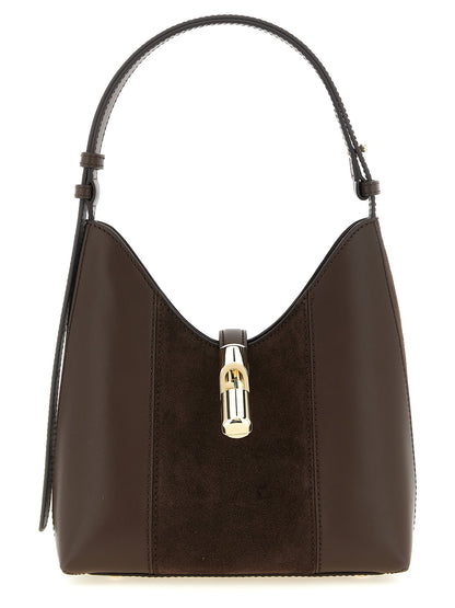 Bolso De Hombro De Cuero De Becerro Marron Furla Goccia S