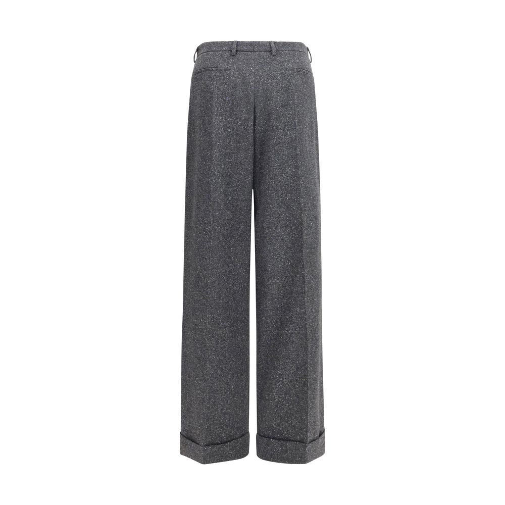 Pantalones Oves Aries de Lana Gris Valentino Garavani