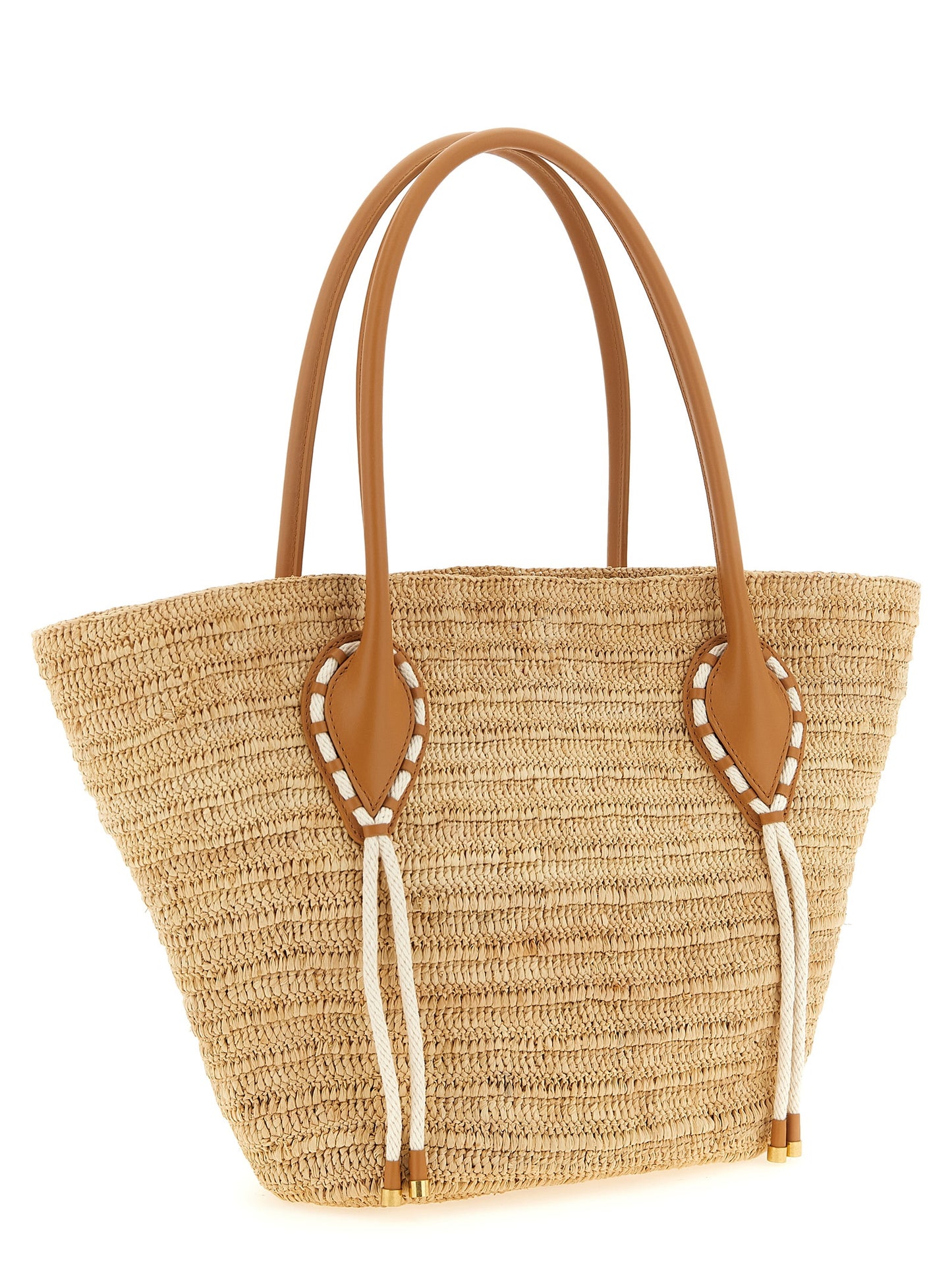 Bolso tote de rafia beige Christian Louboutin