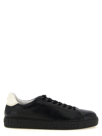 Versace Bicolor Low-Top Calf Leather Sneakers