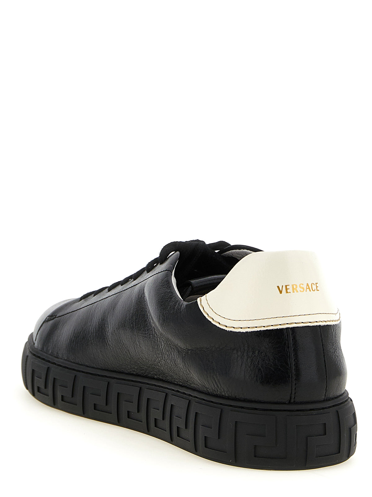 Versace Bicolor Low-Top Calf Leather Sneakers