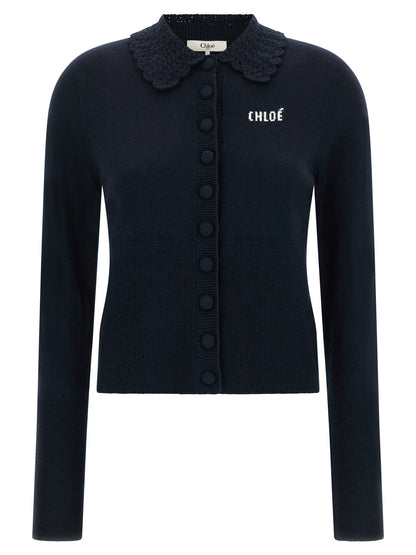 Gilet Chloé en laine bleue