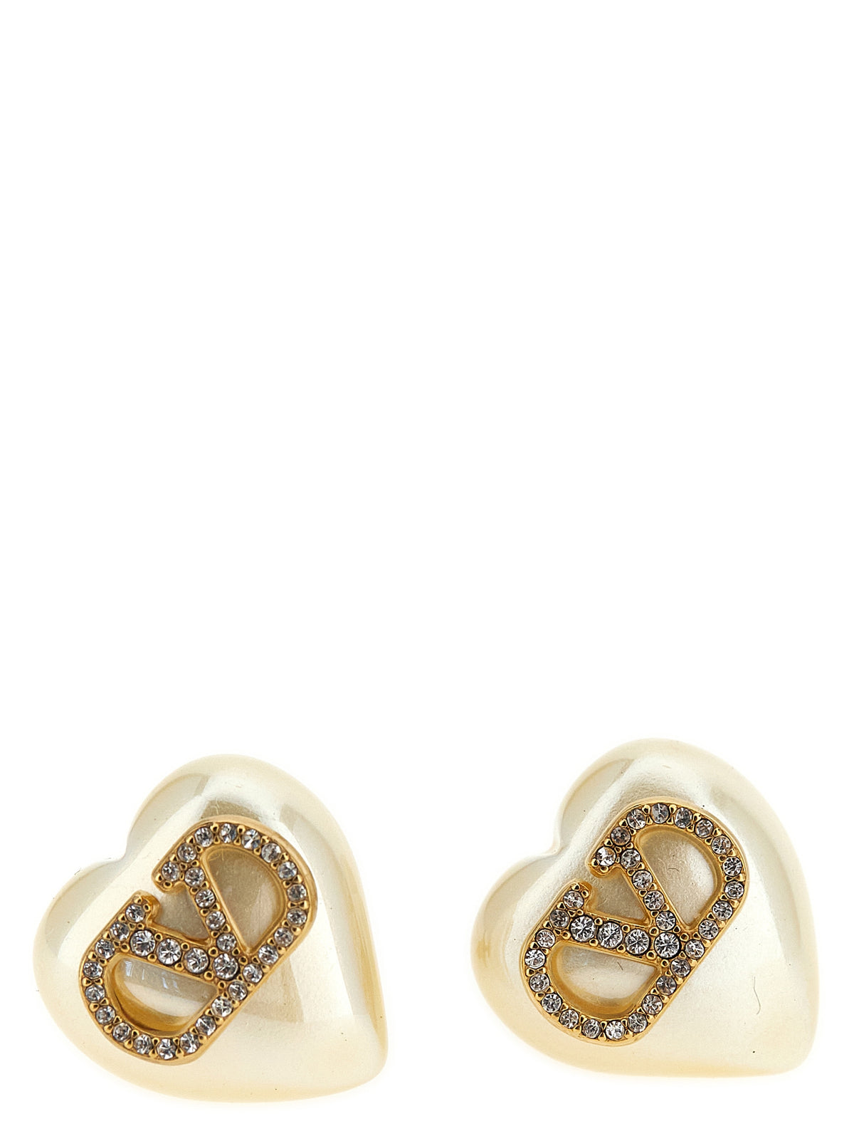Pendientes Valentino Garavani De Latón Dorado Con Forma Corazón