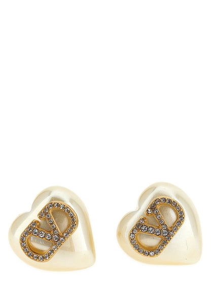 Pendientes Valentino Garavani De Latón Dorado Con Forma Corazón