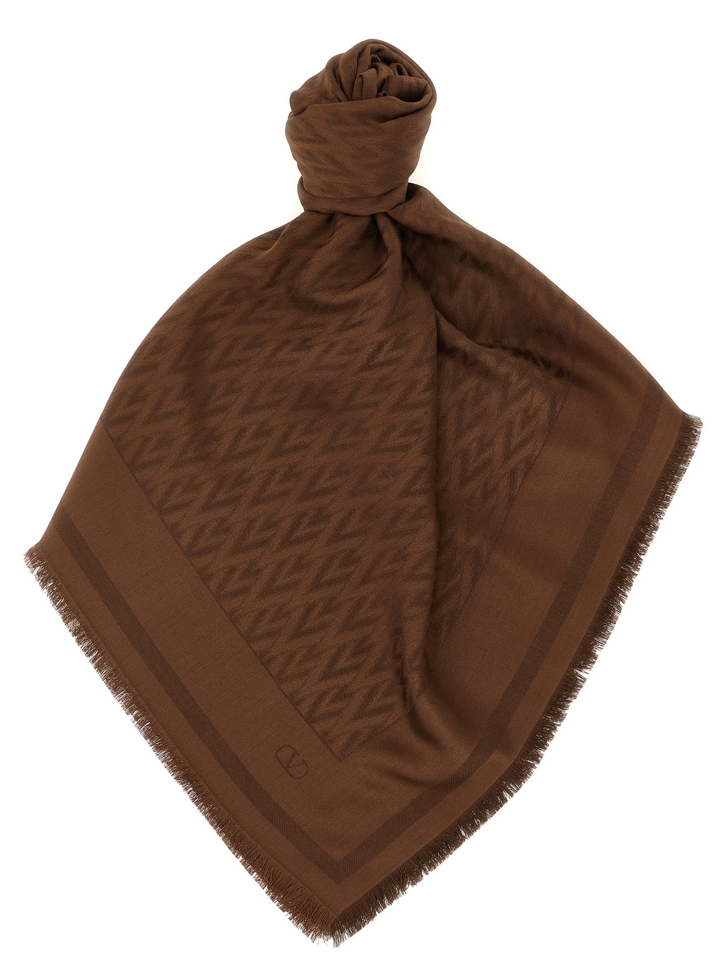 Pañuelo de seda marrón Valentino Garavani