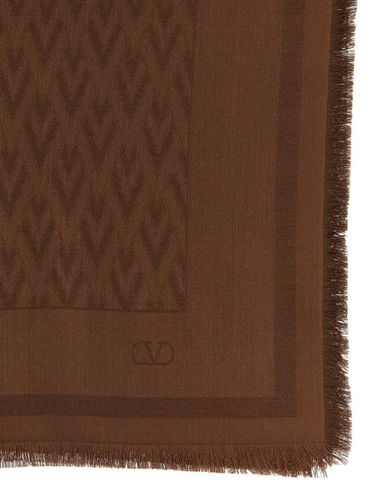 Pañuelo de seda marrón Valentino Garavani