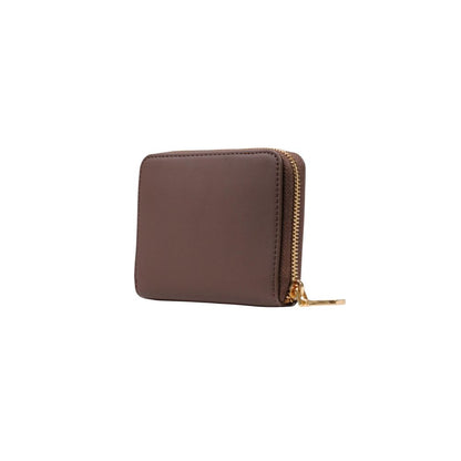 Love Moschino Brown Polyethylene Zippered Purse