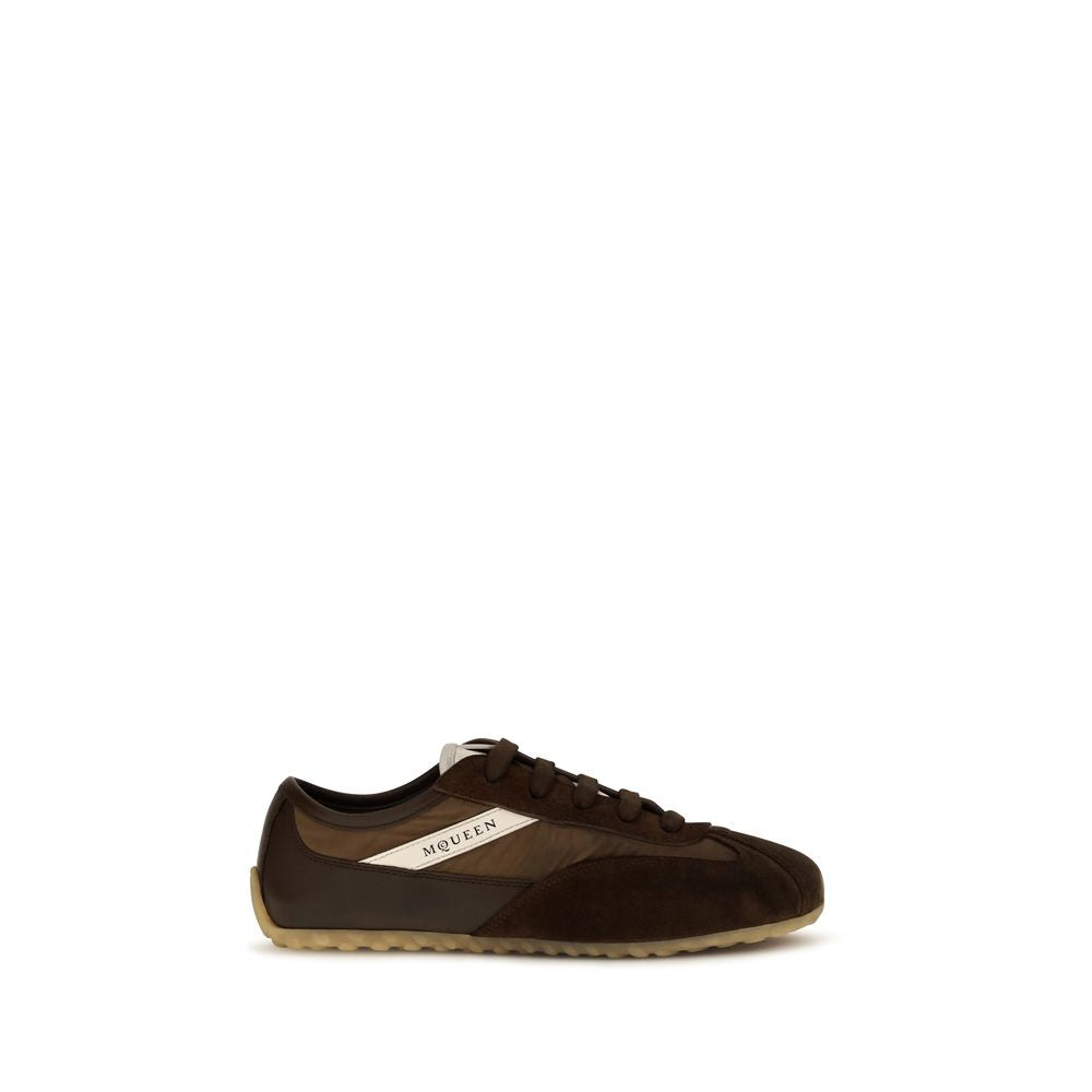 Zapatillas Deportivas De Ante Y Cuero Marrón Alexander McQueen