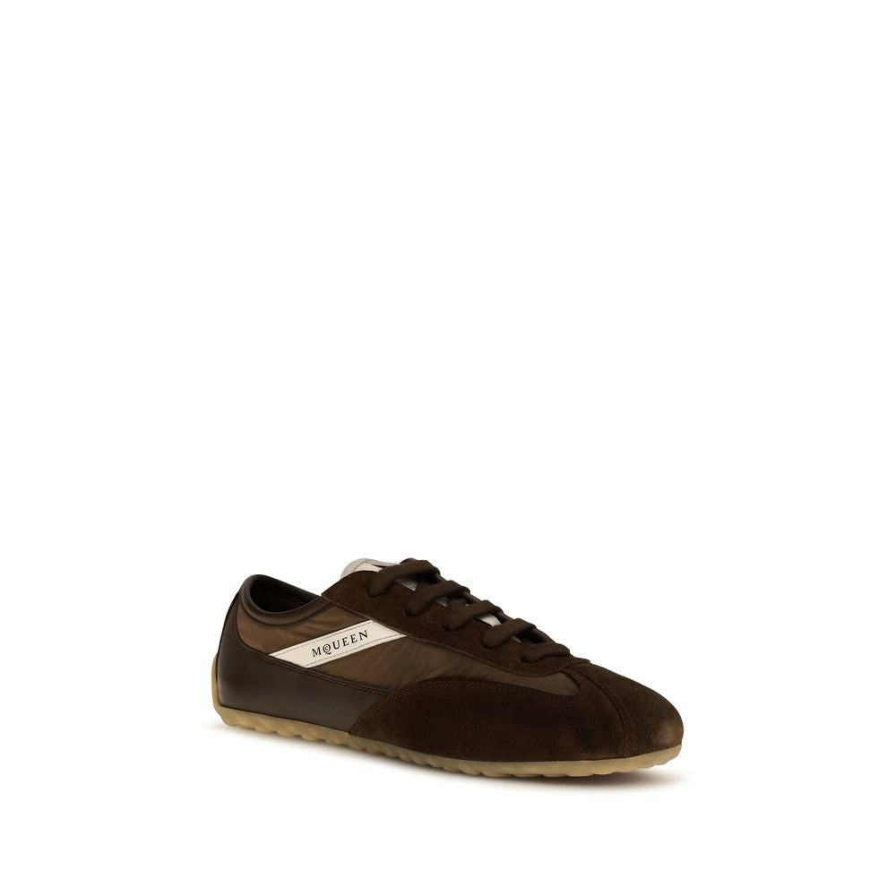 Zapatillas Deportivas De Ante Y Cuero Marrón Alexander McQueen