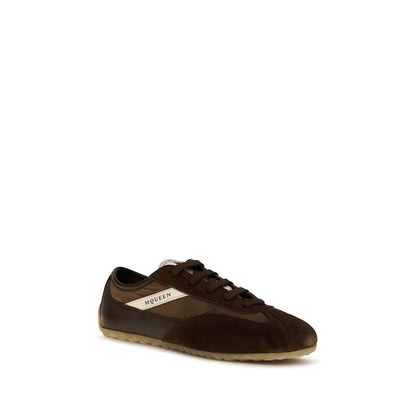 Zapatillas Deportivas De Ante Y Cuero Marrón Alexander McQueen