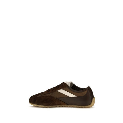 Zapatillas Deportivas De Ante Y Cuero Marrón Alexander McQueen