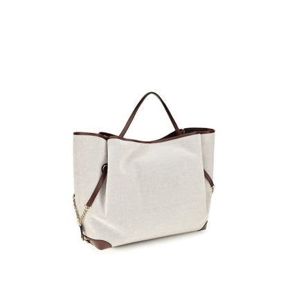 Bolso de hombro Chloé de algodón beige