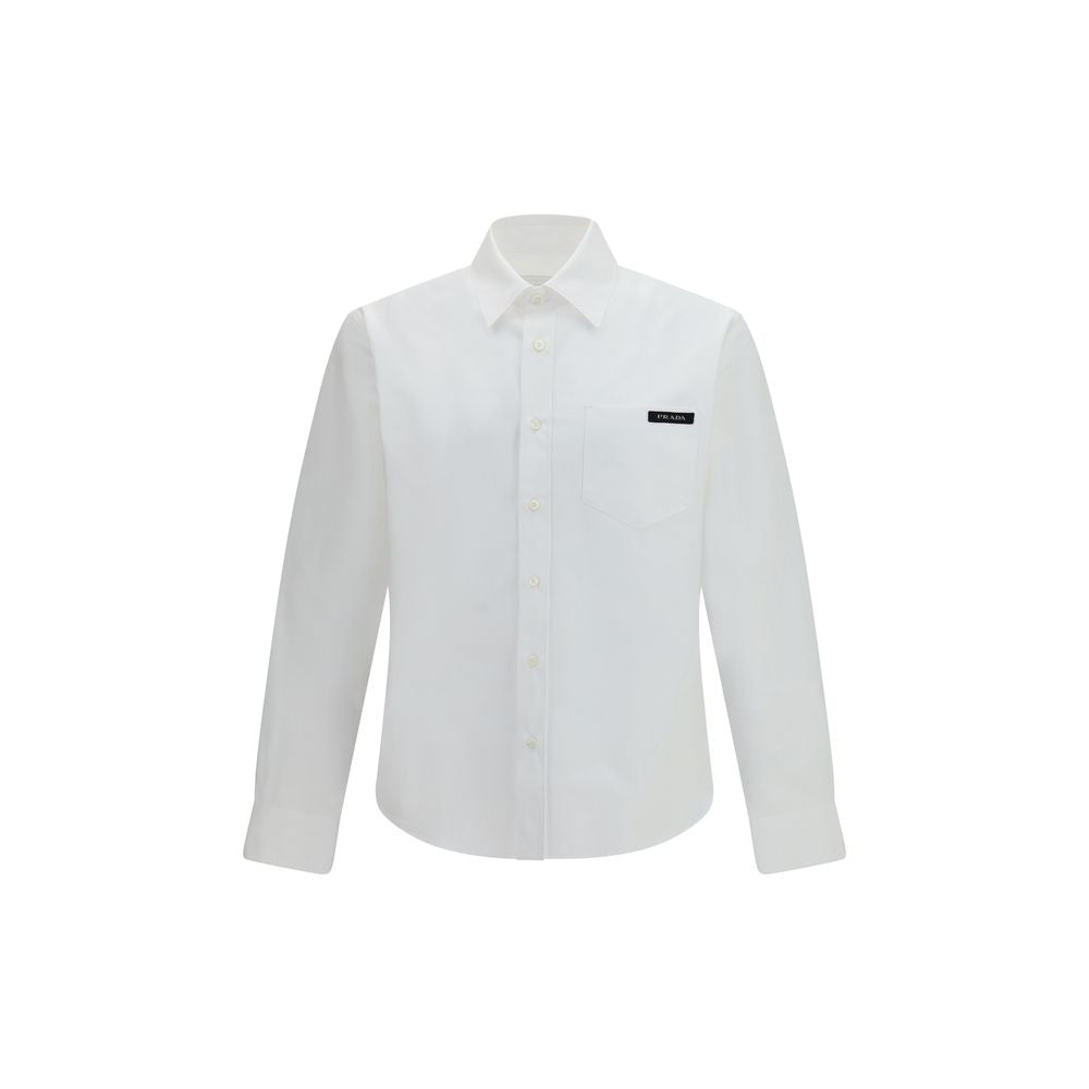 Camisa de vestir blanca de algodón Prada