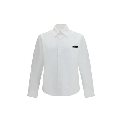 Camisa de vestir blanca de algodón Prada