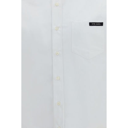 Camisa de vestir blanca de algodón Prada