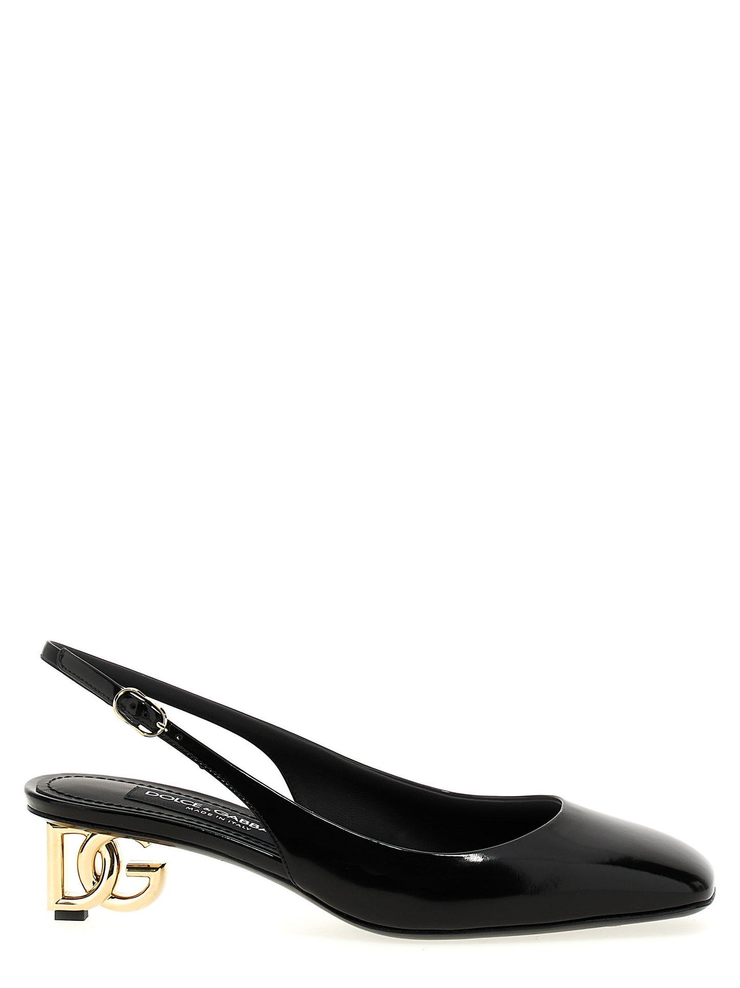 Zapatos de tacón medio de piel de becerro negra de Dolce & Gabbana