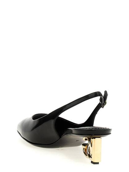 Zapatos de tacón medio de piel de becerro negra de Dolce & Gabbana