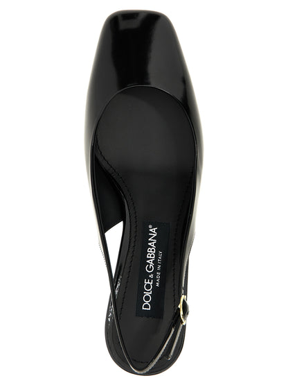 Zapatos de tacón medio de piel de becerro negra de Dolce & Gabbana
