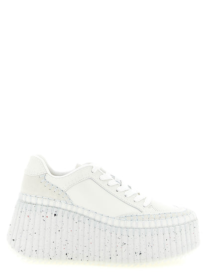 Sandalias Chloé de cuña de poliéster blanco