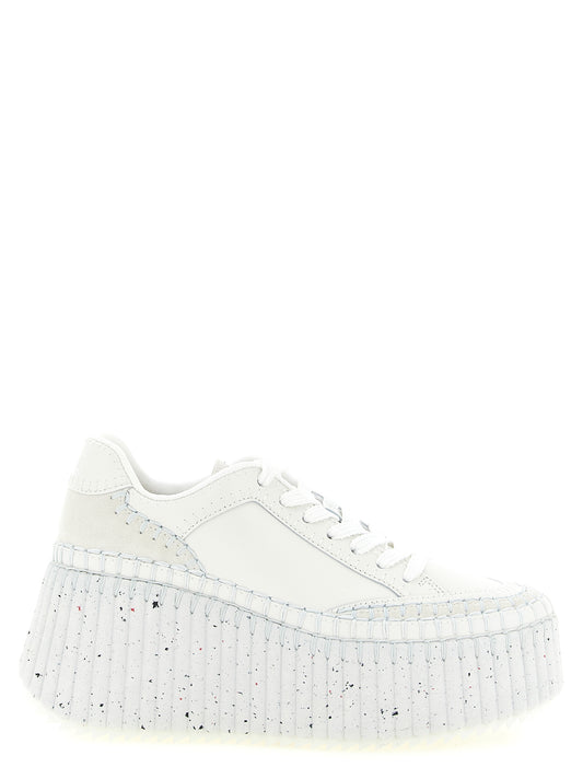 Sandalias Chloé de cuña de poliéster blanco