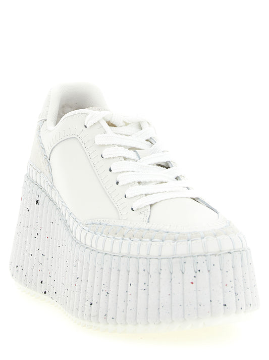 Sandalias Chloé de cuña de poliéster blanco