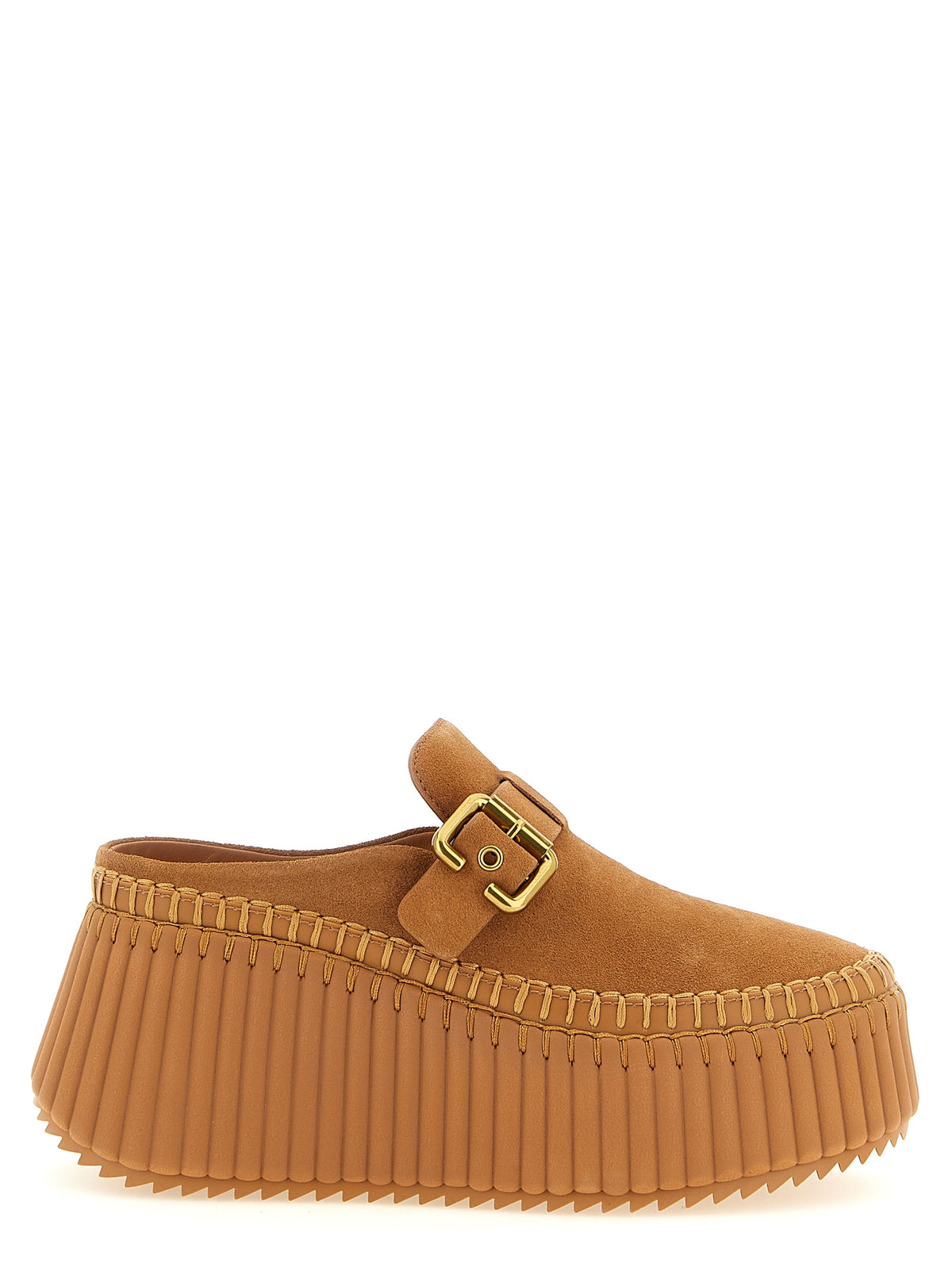 Sandalias Cuña Chloé Nama De Piel De Becerro En Tono Beige