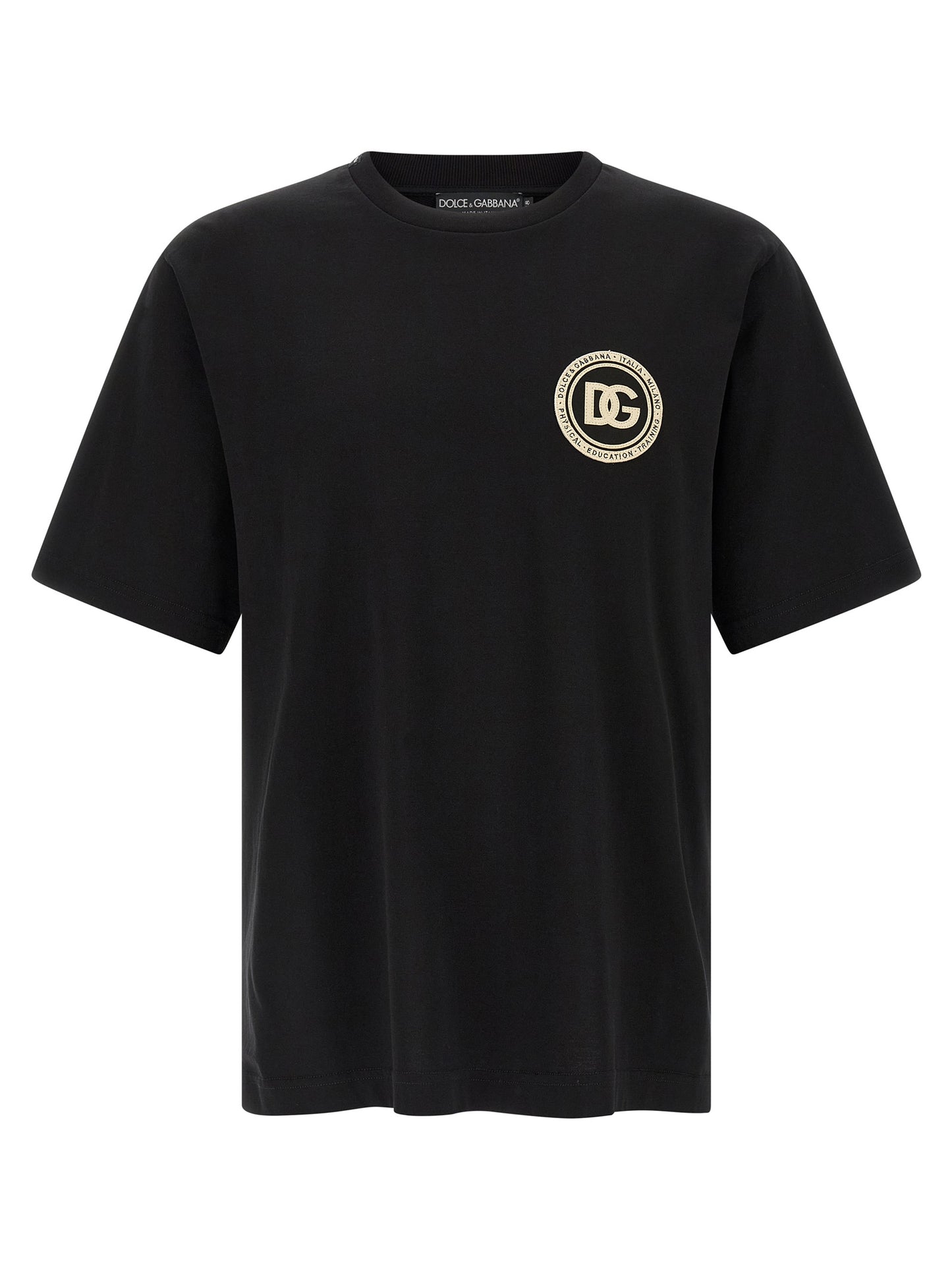 Camiseta de algodón negra Dolce & Gabbana