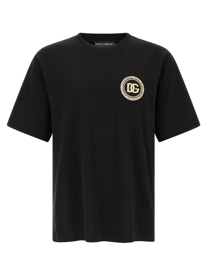 Camiseta de algodón negra Dolce & Gabbana