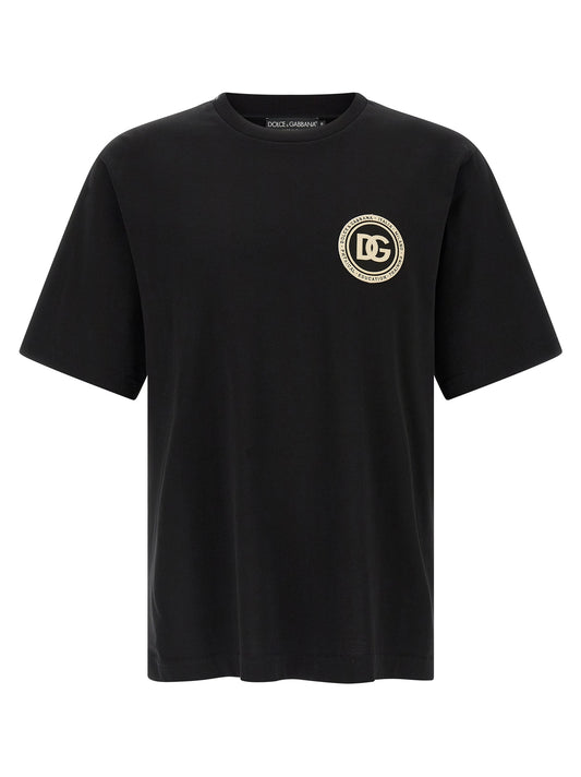 Camiseta de algodón negra Dolce & Gabbana